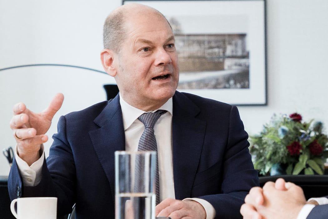 Olaf Scholz im Gespräch: Der Vizekanzler will SPD-Chef werden.