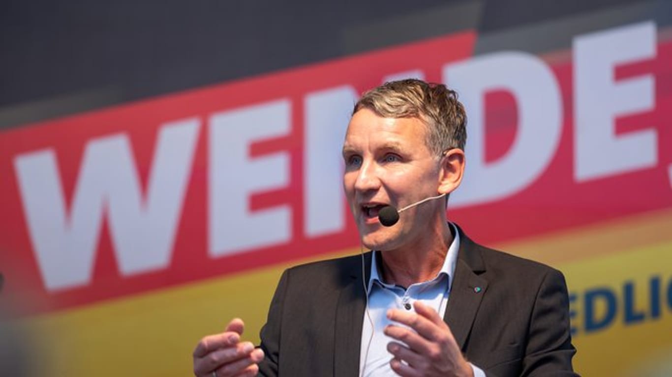 Björn Höcke, AfD-Spitzenkandidat für die Landtagswahl in Thüringen und Wortführer des rechtsnationalen AfD-Flügels, spricht in Bad Langensalza.