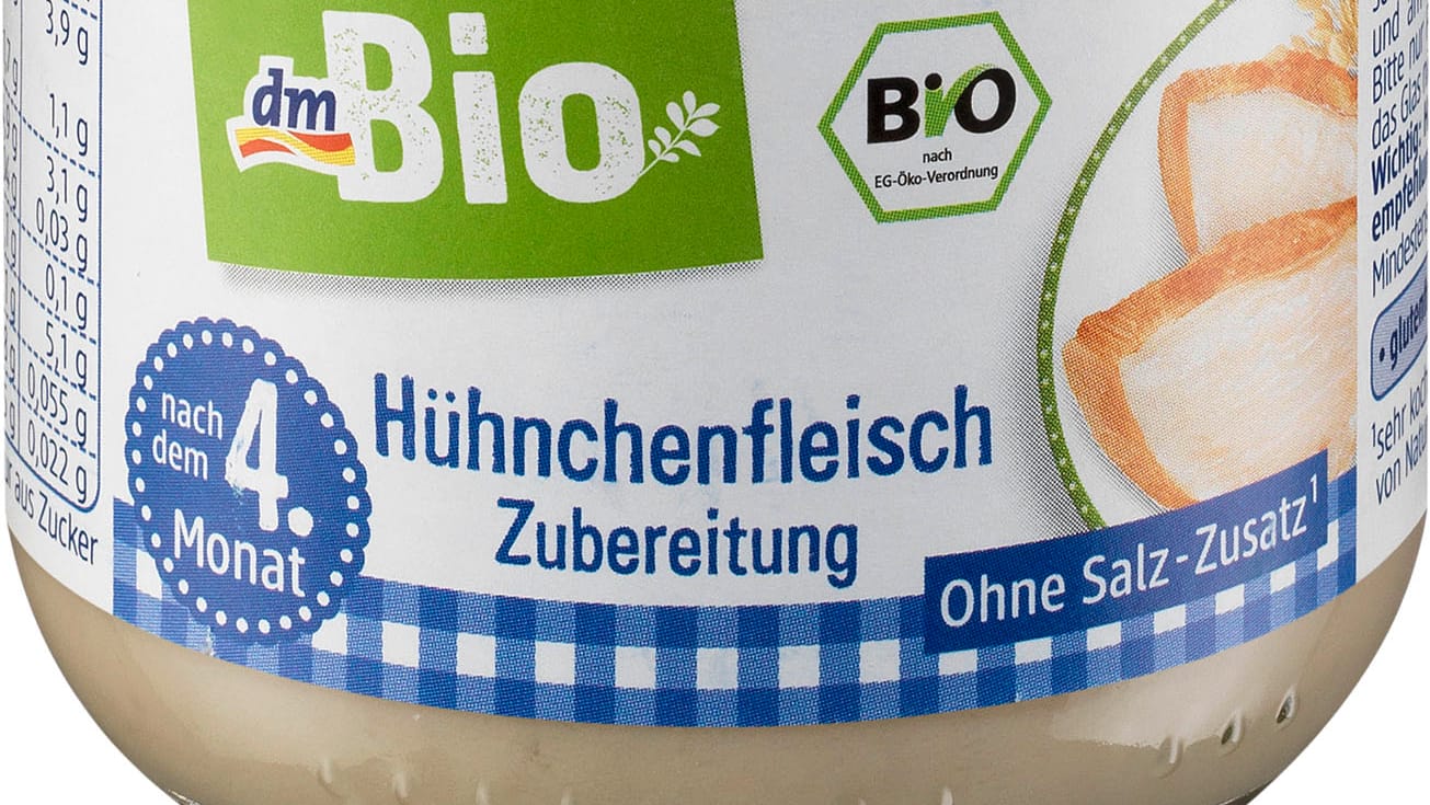 dm ruft vorsorglich den Artikel "dmBio Hühnchenfleisch Zubereitung nach dem 4. Monat 125g" zurück.