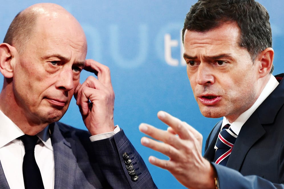 SPD-Spitzenkandidat Wolfgang Tiefensee und sein CDU-Konkurrent Mike Mohring (rechts): Die Parteien der großen Koalition im Bund stehen in den Umfragen für die Thüringen-Wahl schlecht da.
