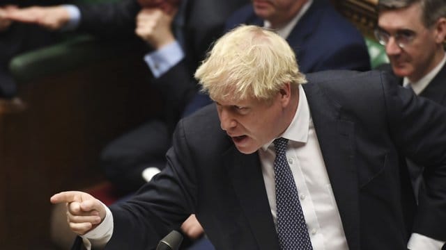 Premierminister Boris Johnson bei den wöchentlichen "Prime Ministers Questions" im Unterhaus.