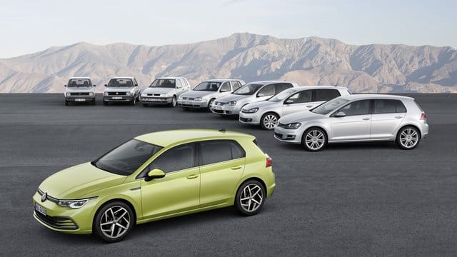 Vom Golf I von 1974 bis zur neuesten Generation VIII hat sich der Kompakte zum meist verkauften Auto Deutschlands entwickelt. Vom Golf I von 1974 bis zur neuesten Generation VIII hat sich der Kompakte zum meist verkauften Auto Deutschlands entwickelt.