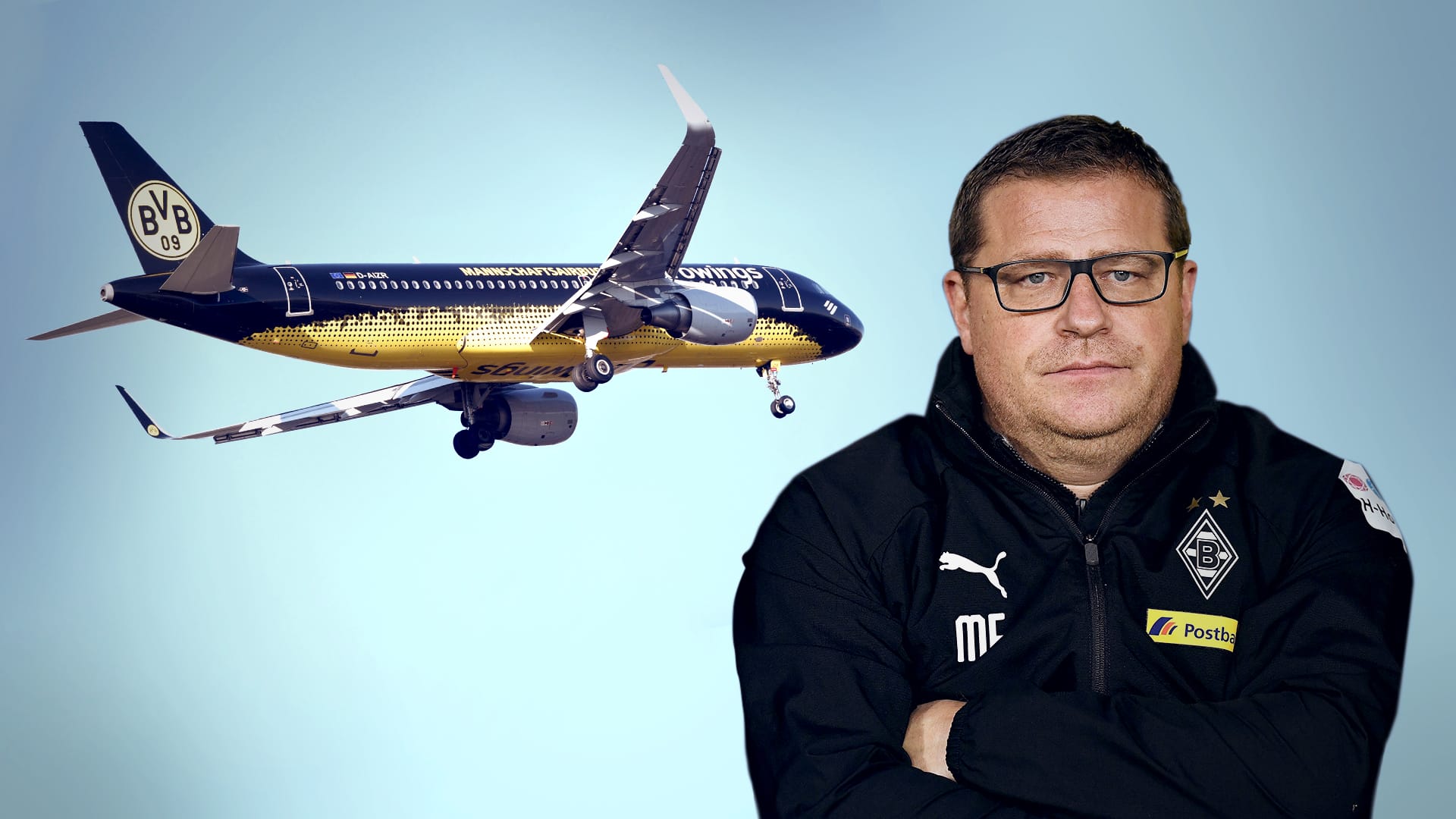 Max Eberl (r.): Der Gladbach-Sportdirektor verteidigt die Charterflüge der Bundesligisten.