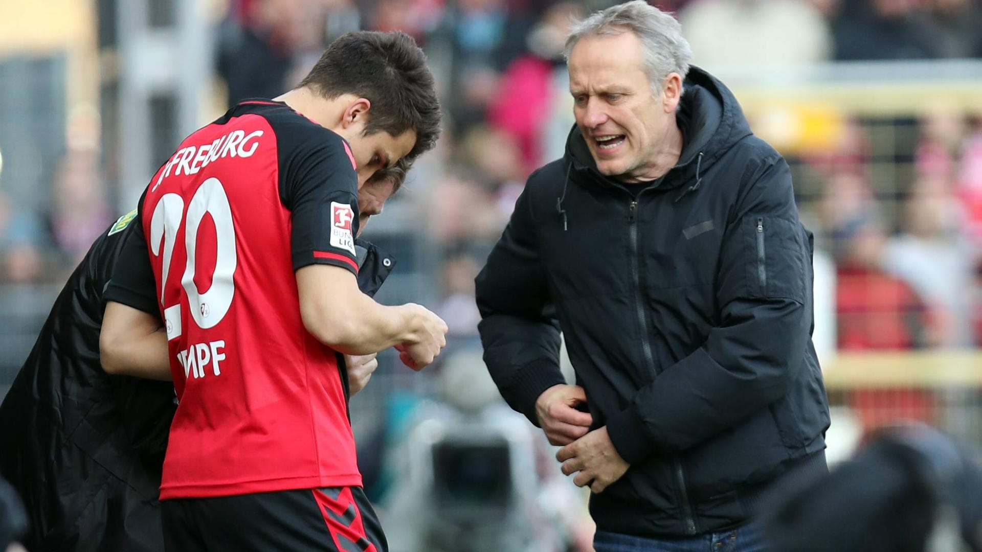 Marc-Oliver Kempf (li.) mit seinem ehemaligen Freiburg-Trainer Christian Streich.