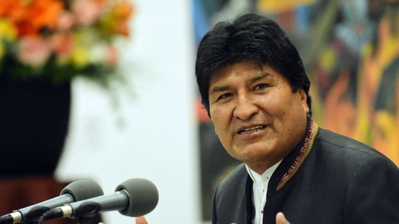Boliviens Präsident Evo Morales während einer Pressekonferenz in La Paz.