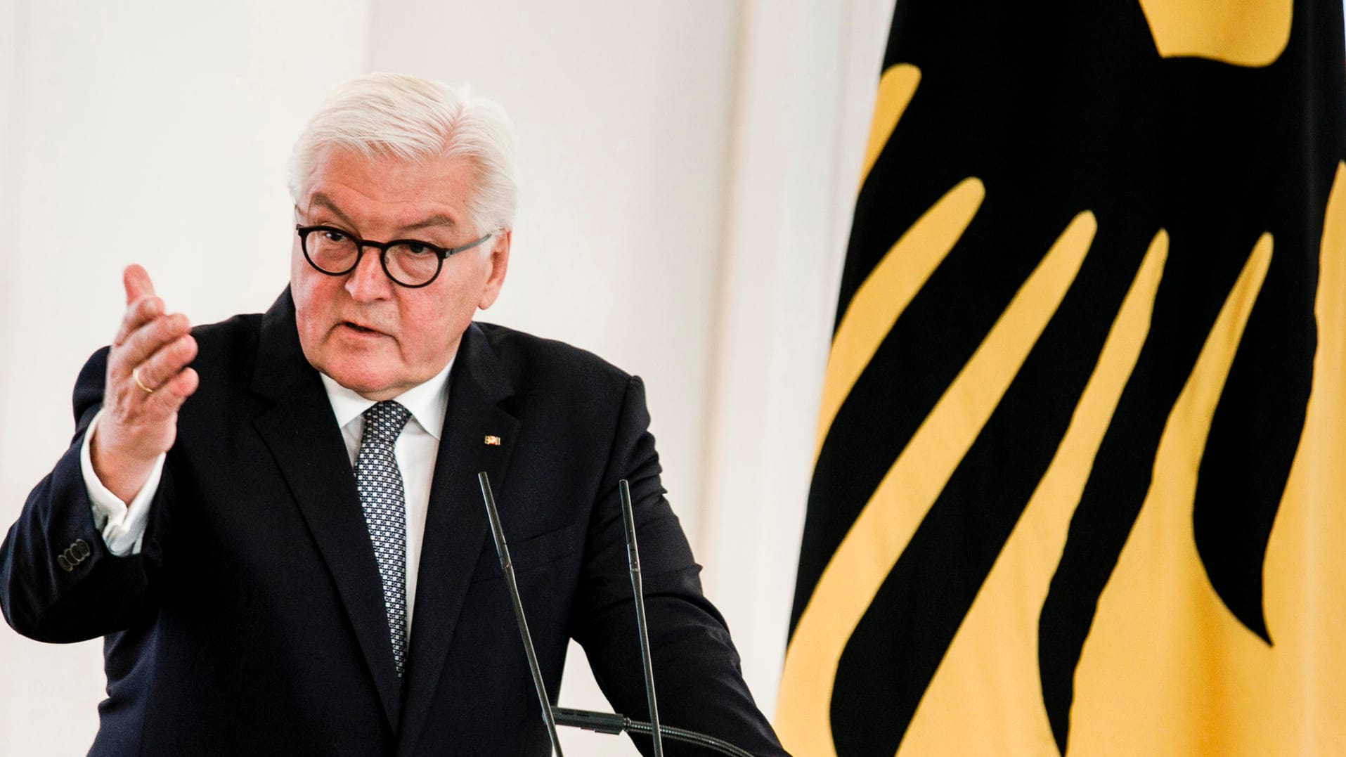 Bundespräsident Frank-Walter Steinmeier: Auf einer Rede im Schloss Bellevue kritisierte er die Proteste gegen AfD-Gründer Lucke.