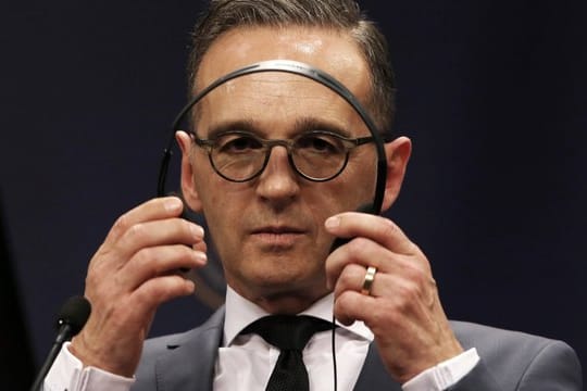Außenminister Heiko Maas am Samstag bei einer Pressekonferenz mit seinem türkischen Amtskollegen Cavusoglu.
