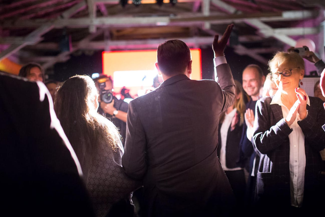 Bodo Ramelow auf der Wahlparty der Linken: Findet er Partner?