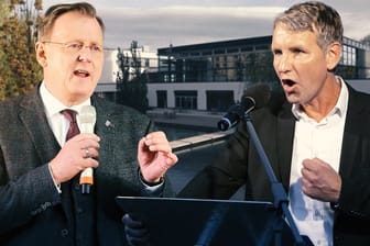 Bodo Ramelow (Die Linke, l.) und Björn Höcke (AfD): Thüringen wirkt zerrissen.