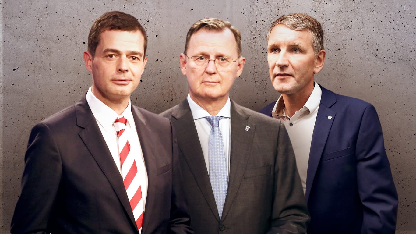 Mike Mohring (CDU), Bodo Ramelow (Linke), Björn Höcke (AfD): Die Regierungsbildung in Thüringen wird schwierig.