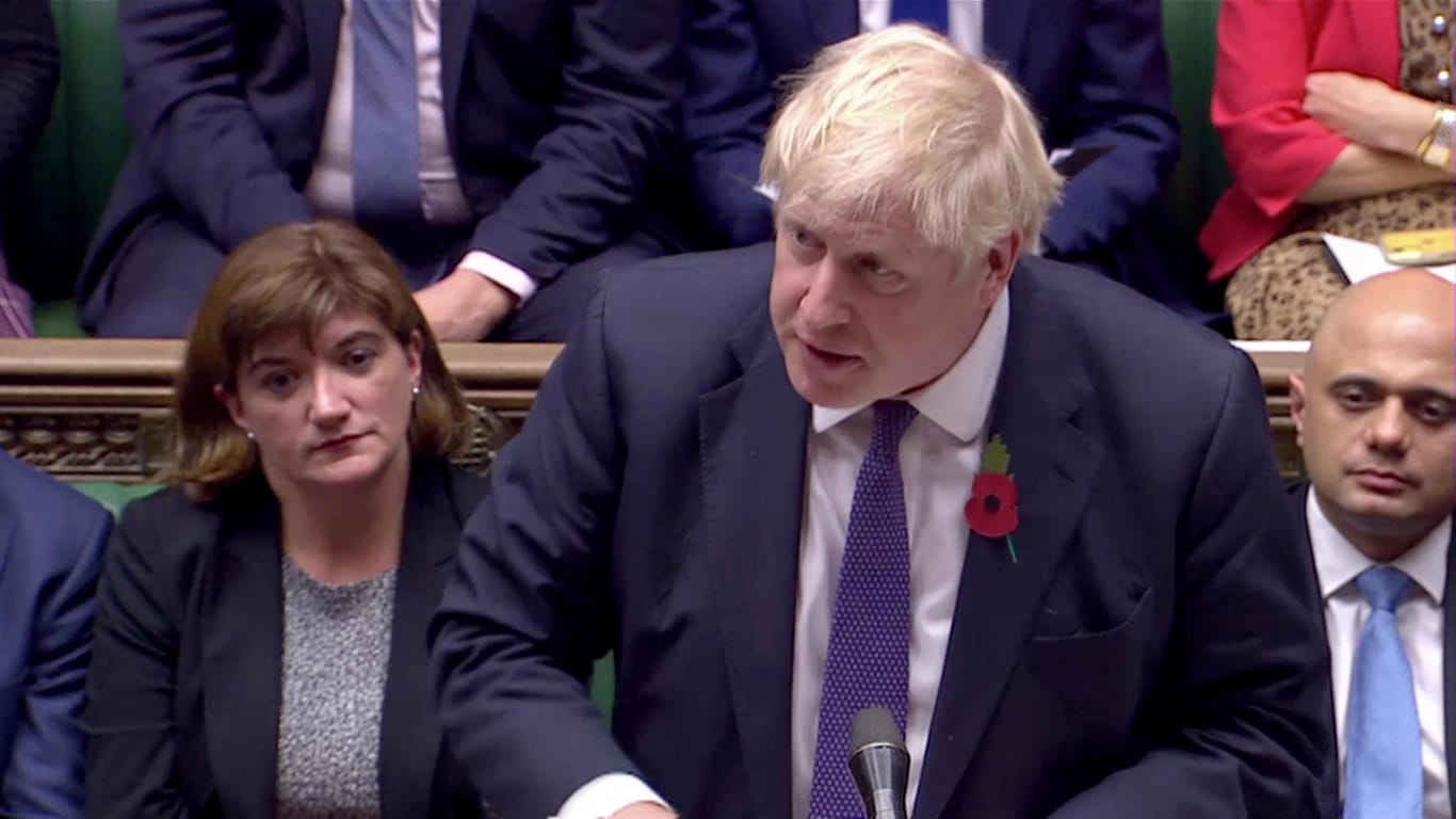 Premier Boris Johnson im Unterhaus: Für seinen Plan im Dezember neu zu wählen, bekam er keine Mehrheit.