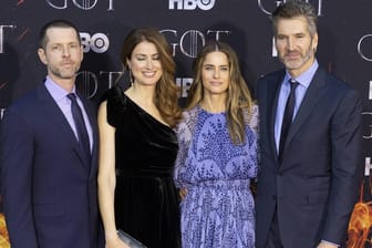 Die "Game of Thrones"-Macher mit ihren Frauen: D.B. Weiss, Andrea Troyer, Amanda Peet und David Benioff.