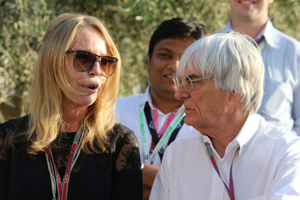 Die verstorbene Katja Heim (l.) mit Ex-Formel-1-Chef Bernie Ecclestone: Mit dem Briten zusammen entwickelte sie die Formel 1 zu einer international gefragten Sportart