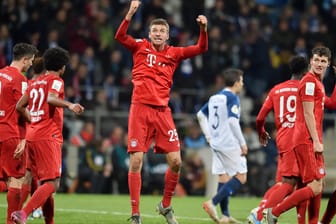 Jubelnder Bayern-Star: Thomas Müller (M.) erzielte in Bochum das entscheidende Tor.