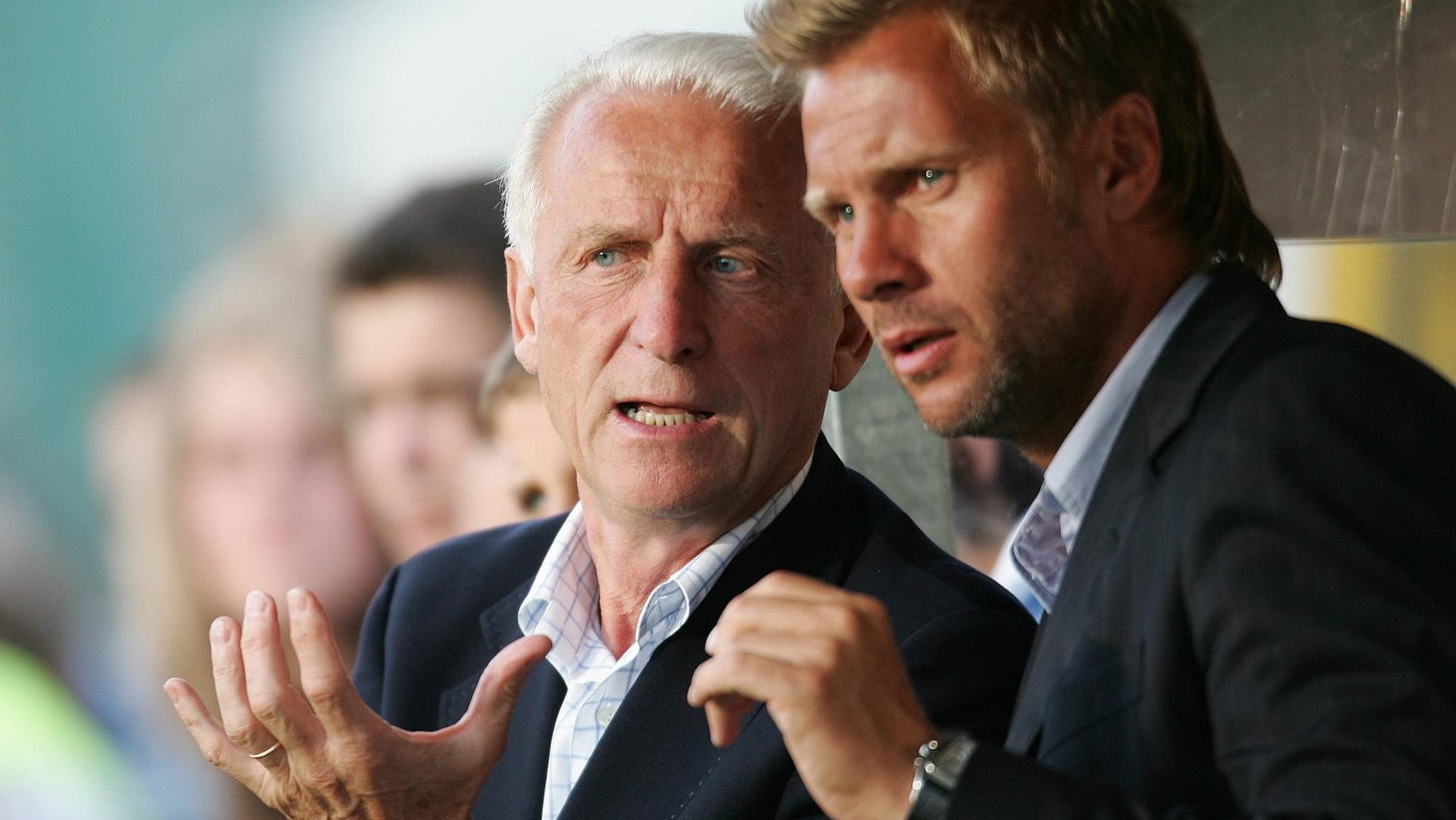 Mentor: Trapattoni (li.) und Fink bei RB Salzburg 2007.