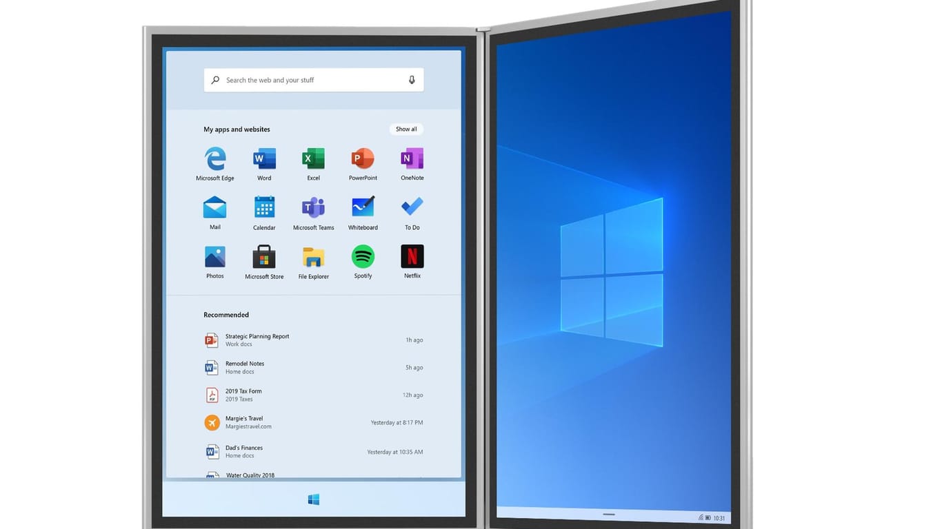 Windows 10X: Dieses Bild des Betriebssystems hat Microsoft veröffentlicht.