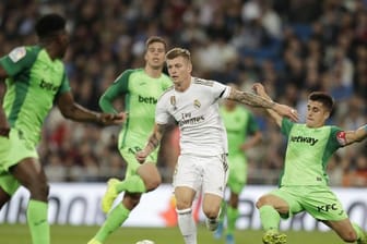 Traf bei Reals Kantersieg gegen Leganes: Toni Kroos (M).