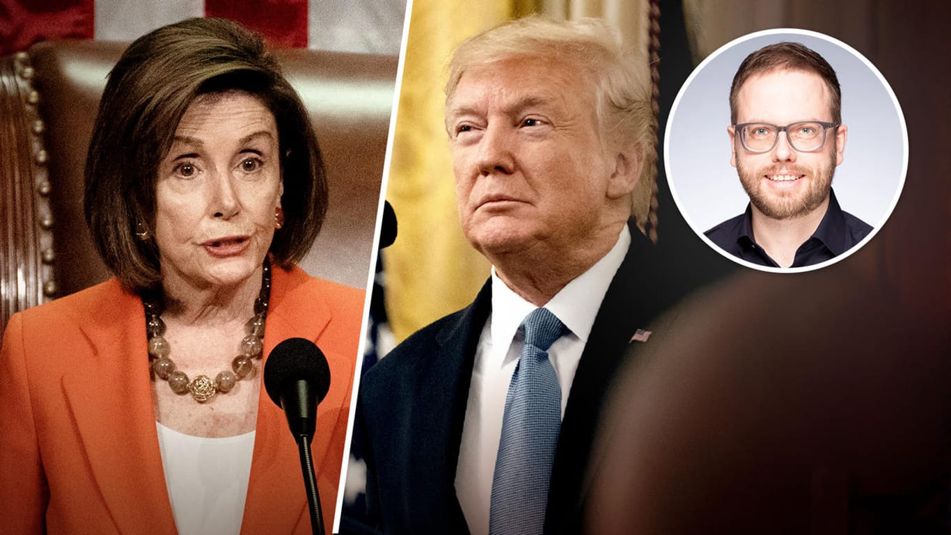 Nancy Pelosi (l.) und Donald Trump: Die mächtige Sprecherin des Repräsentantenhauses will den US-Präsidenten zu Fall bringen.