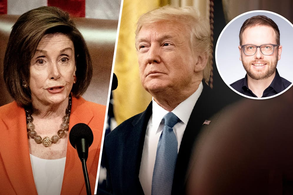 Nancy Pelosi (l.) und Donald Trump: Die mächtige Sprecherin des Repräsentantenhauses will den US-Präsidenten zu Fall bringen.
