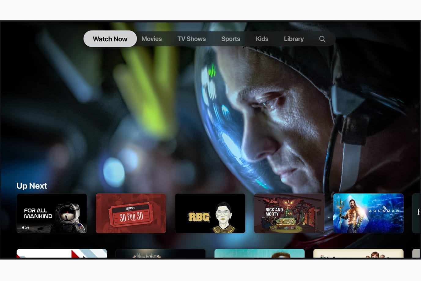 Das Bild zeigt den Startbildschirm von Apple TV+: Der neue Streamingdienst soll 4,99 pro Monat kosten.