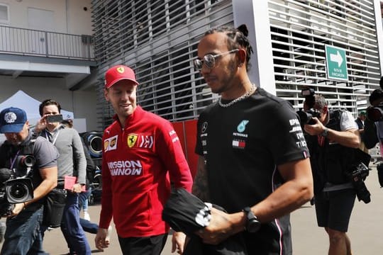 Nicht zufrieden mit der Strecke in Austin: Sebastian Vettel (l) und Lewis Hamilton.