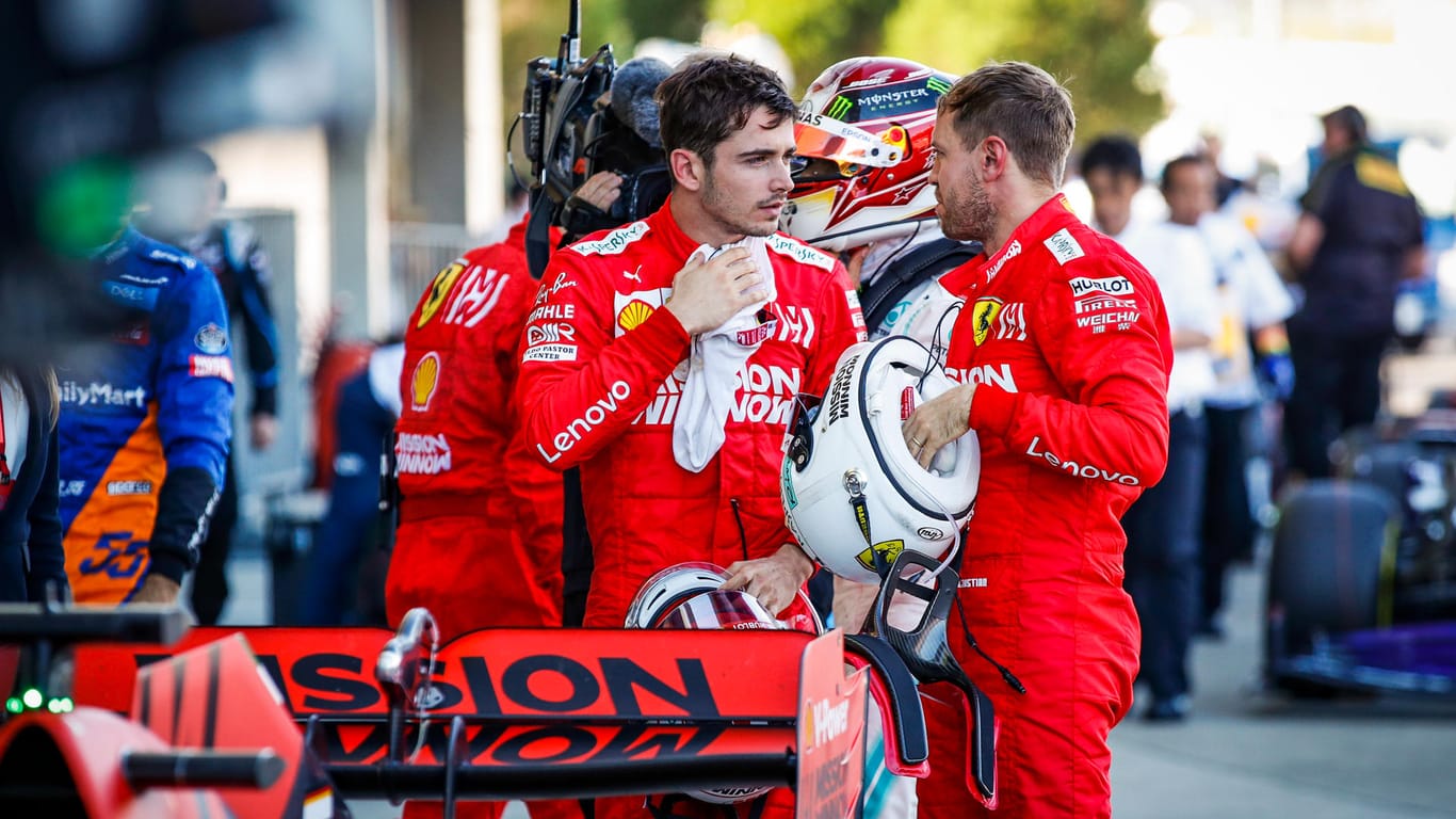 Konnten ihre Dominanz selten auch in Siege verwandeln: Die Ferrari-Piloten Charles Leclerc (l.) und Sebastian Vettel (r.).