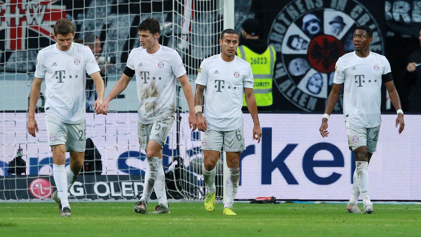 Frustriert: Die Bayern-Stars im Spiel gegen Eintracht Frankfurt.