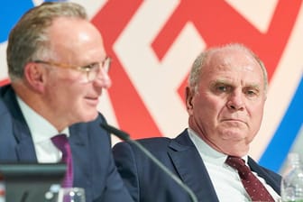Führungsduo der Münchner: Vorstandschef Rummenigge (li.) und der scheidende Präsident Hoeneß.