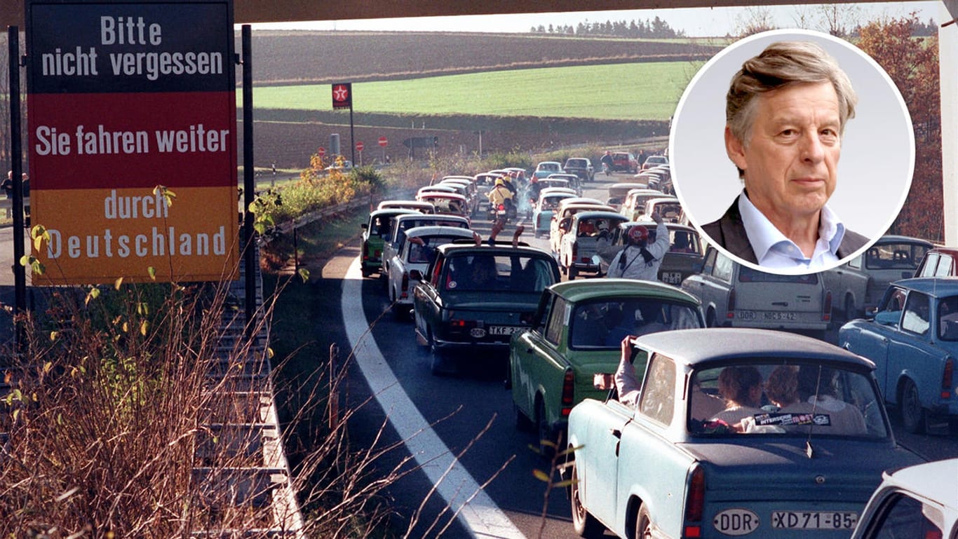Lange Schlange von DDR - Pkw's am Grenzübergang Rudolphstein: Von der Zeit nach der Grenze hatten beide Seiten falsche Vorstellungen.