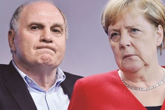 Sitzen oder aussitzen? Bayern-Patriarch Hoeneß und Langzeit-Kanzlerin Merkel haben mehr gemeinsam, als man denkt.