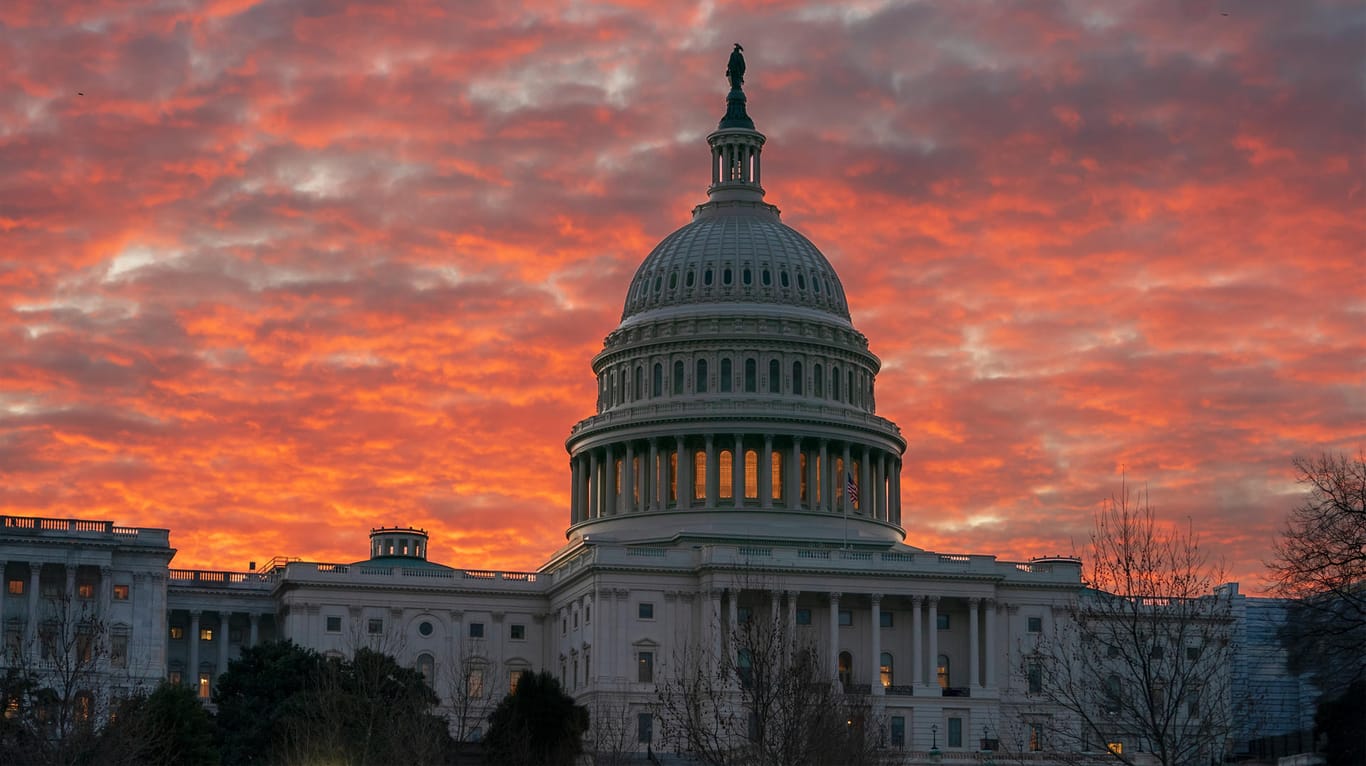 Sonnenaufgang hinter dem Kapitol in Washington: Die US-Regierung fürchtet, dass Hacker versuchen könnten, die öffentliche Stimmung zu beeinflussen. (Archivbild)