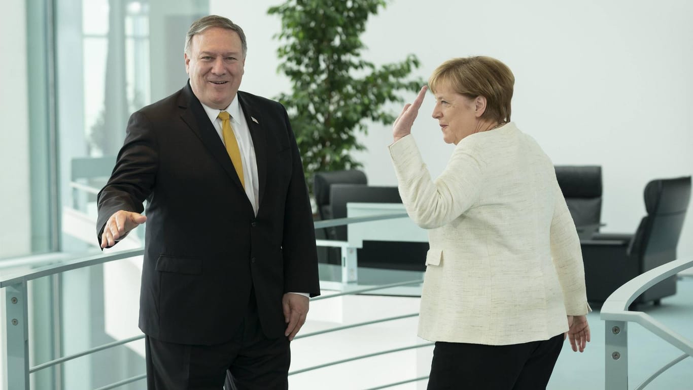 Wer gibt die Richtung vor? US-Außenminister Pompeo und Kanzlerin Merkel.