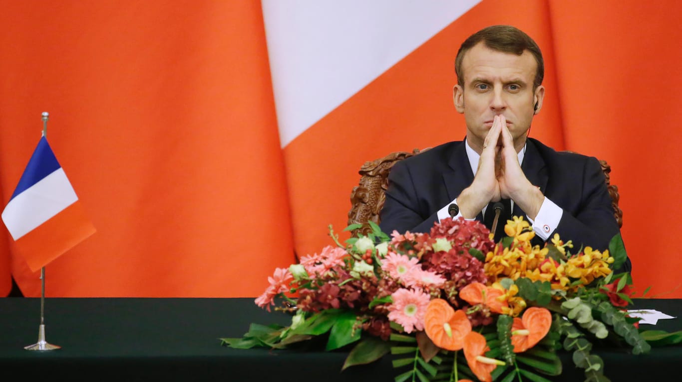 Frankreichs Präsident Emmanuel Macron: Er hat die Uneinigkeit in der Nato scharf kritisiert.