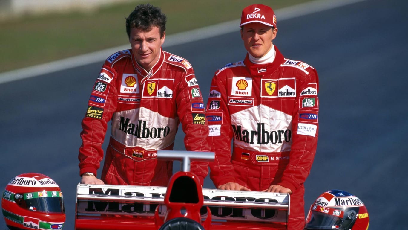 War von 1996 bis 1999 Michael Schumachers Teamkollege bei Ferrari: Eddie Irvine (l.).