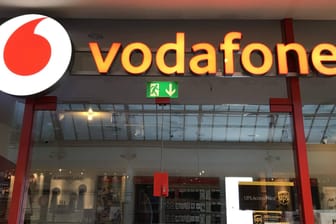 Ein Vodafone-Shop ist in Hamburg zu sehen: Ein neuer Prepaid-Tarif von Vodafone bietet 50 GB monatliches Surfvolumen.