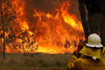 Löscharbeiten in Australien: In den Bundesstaaten New South Wales und Queensland wüteten am Freitag zeitweise mehr als 140 Brände.