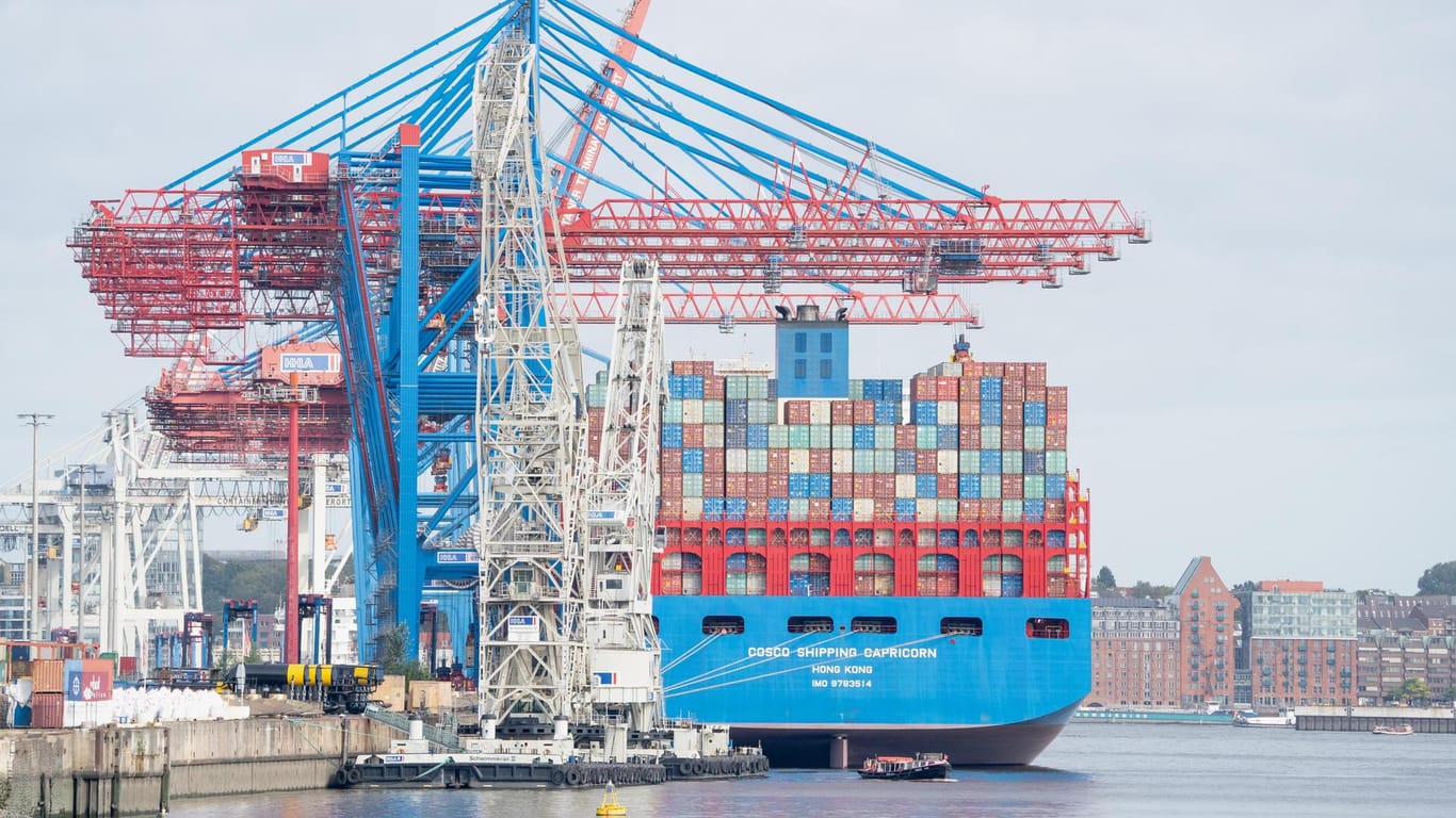 Containerschiff im Hamburger Hafen: Unter anderem der Brexit sorgt aktuell für ein schlechtes Weltwirtschaftsklima.
