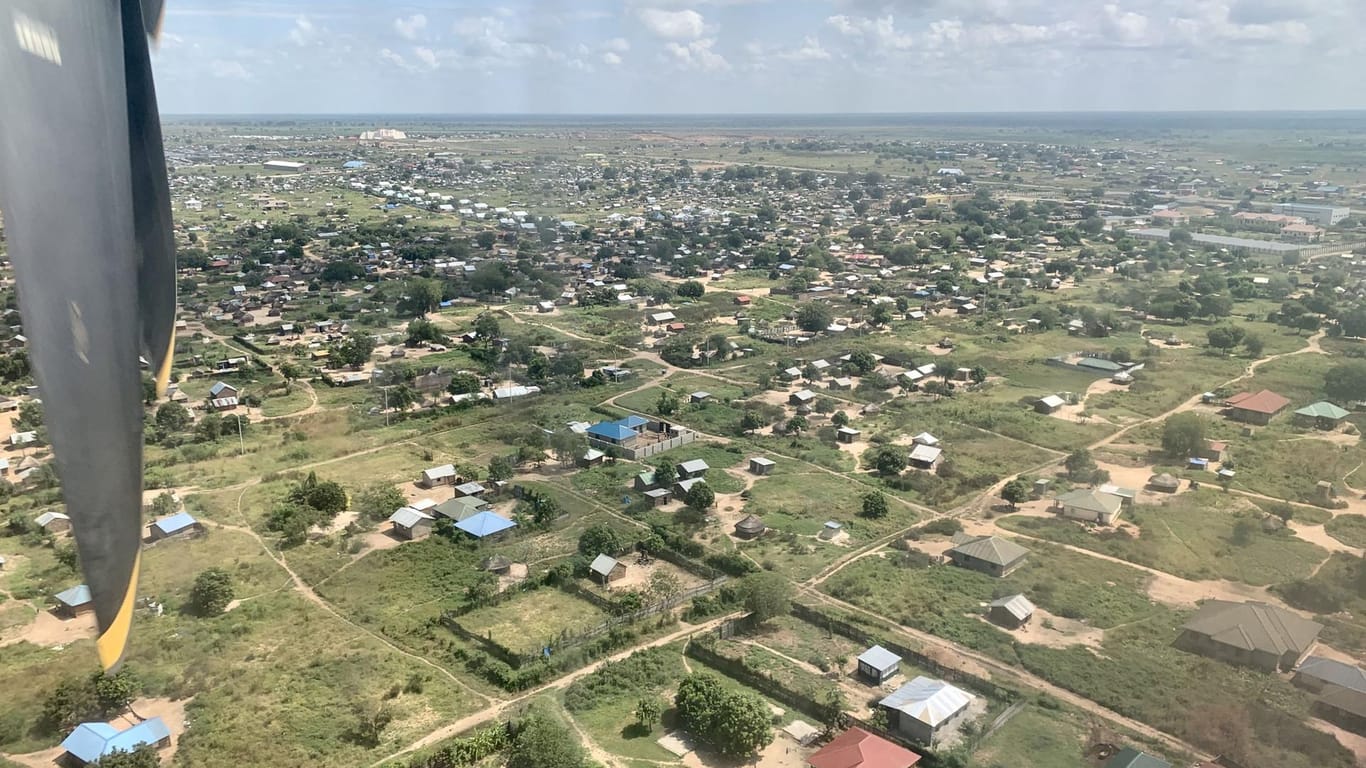 Anflug auf die südsudanesische Hauptstadt Juba.