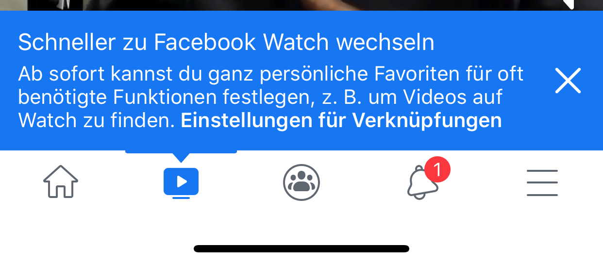 Ein Ausschnitt aus der Facebook-App unter iOS