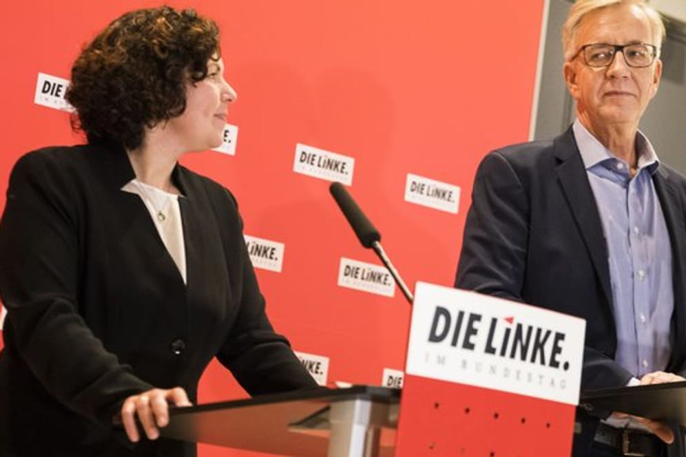 Amira Mohamed Ali ist neu gewählte Vorsitzende, Dietmar Bartsch wiedergewählter Vorsitzender der Linksfraktion im Bundestag.