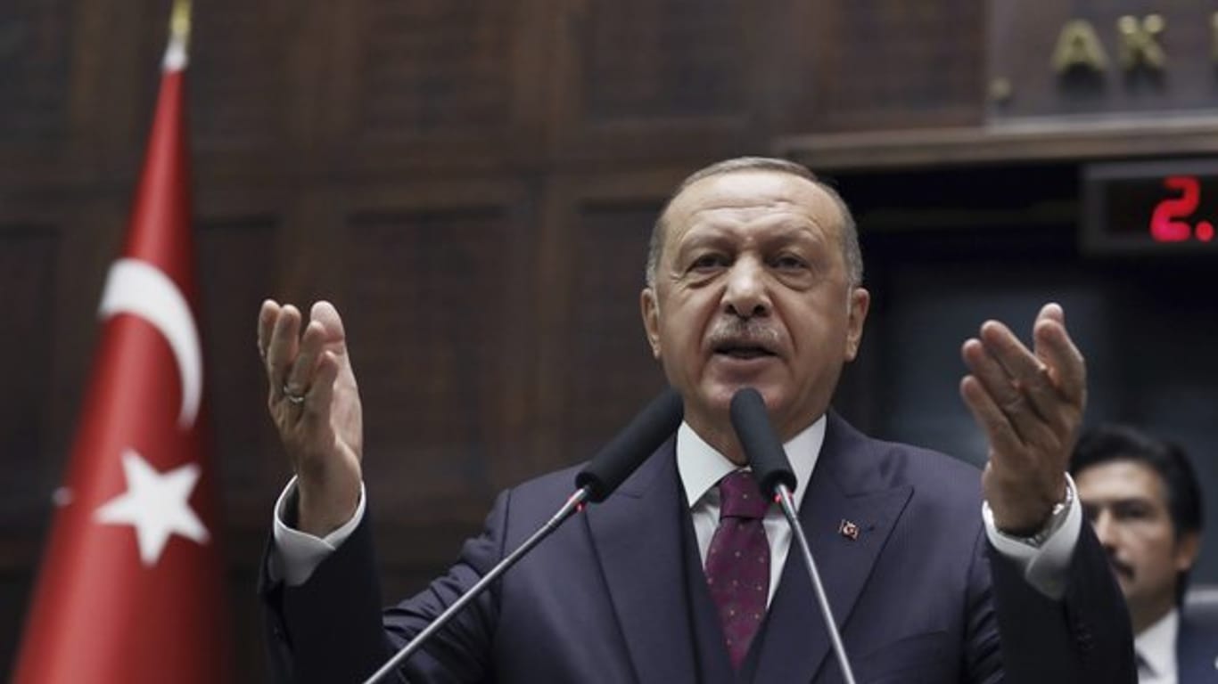 Der türkische Präsident Recep Tayyip Erdogan, bei einer Rede im Parlament in Ankara.