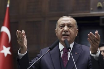 Der türkische Präsident Recep Tayyip Erdogan, bei einer Rede im Parlament in Ankara.
