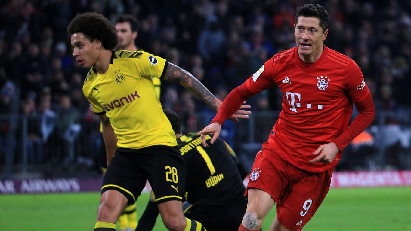 Der FC Bayern und Robert Lewandowski (re.) siegten klar gegen Dortmund. Doch etliche Zuschauer verpassten die erste Halbzeit.