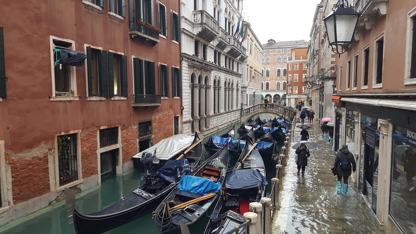 Überschwemmungen in Venedig: Das Hochwasser erreichte Rekordwerte.