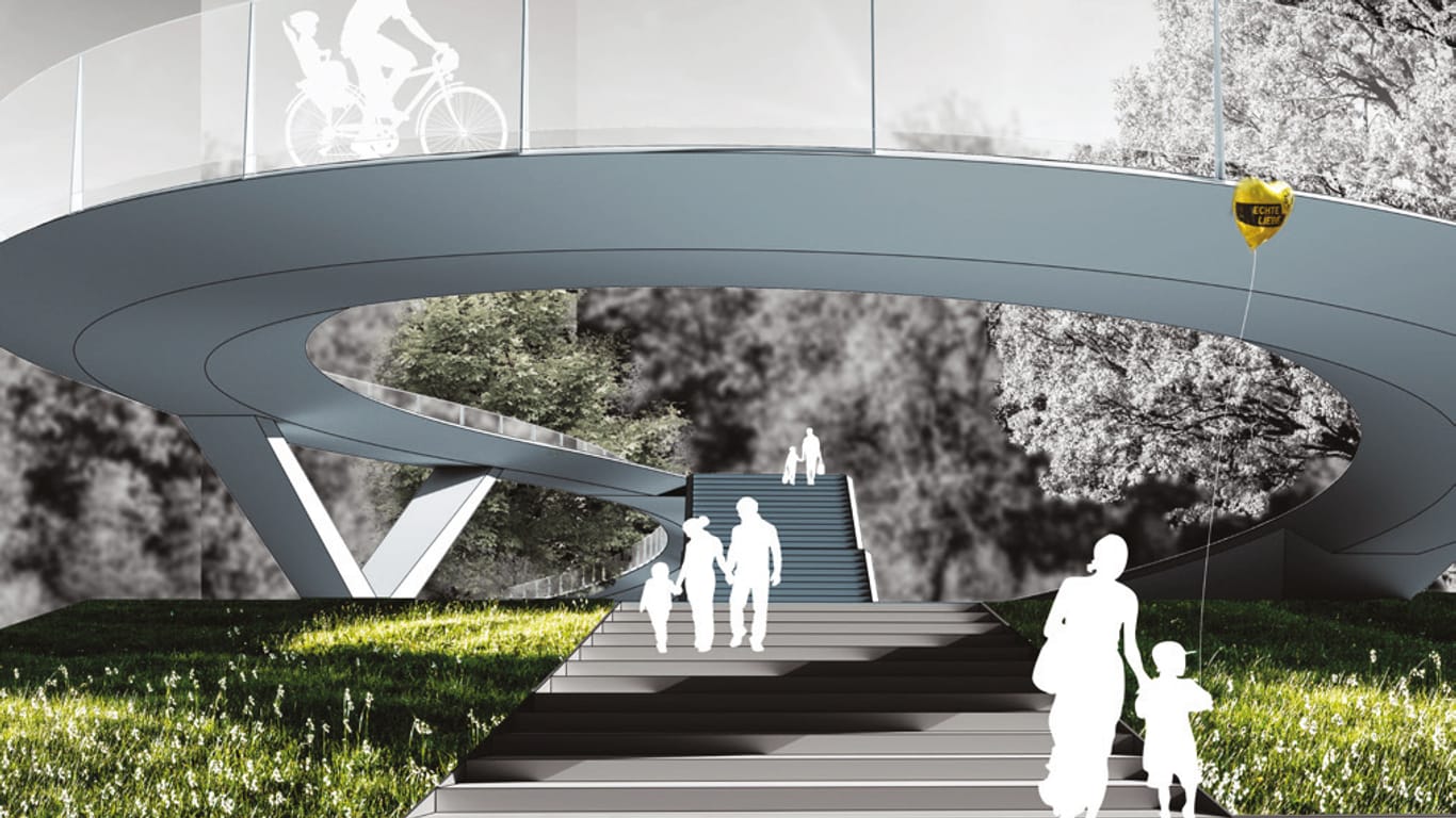 Entwurf aus Stuttgart: So könnte die Lindemannbrücken zukünftig aussehen.