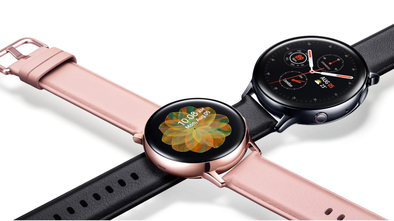 Die Smartwatch Galaxy Watch Active 2 von Samsung misst den Puls und überwacht den Stresslevel.