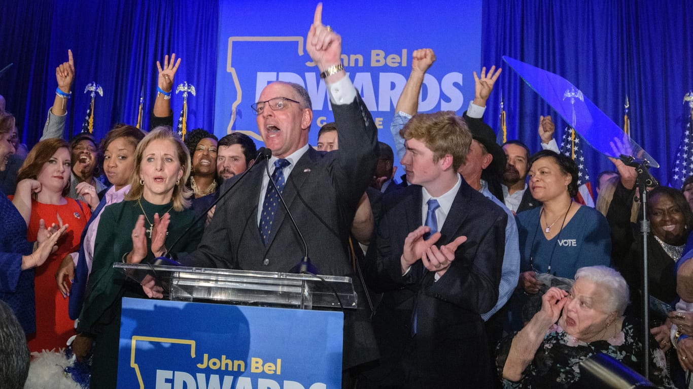 Louisiana: Gouverneur John Bel Edwards feiert seinen Wahlsieg in Louisiana.