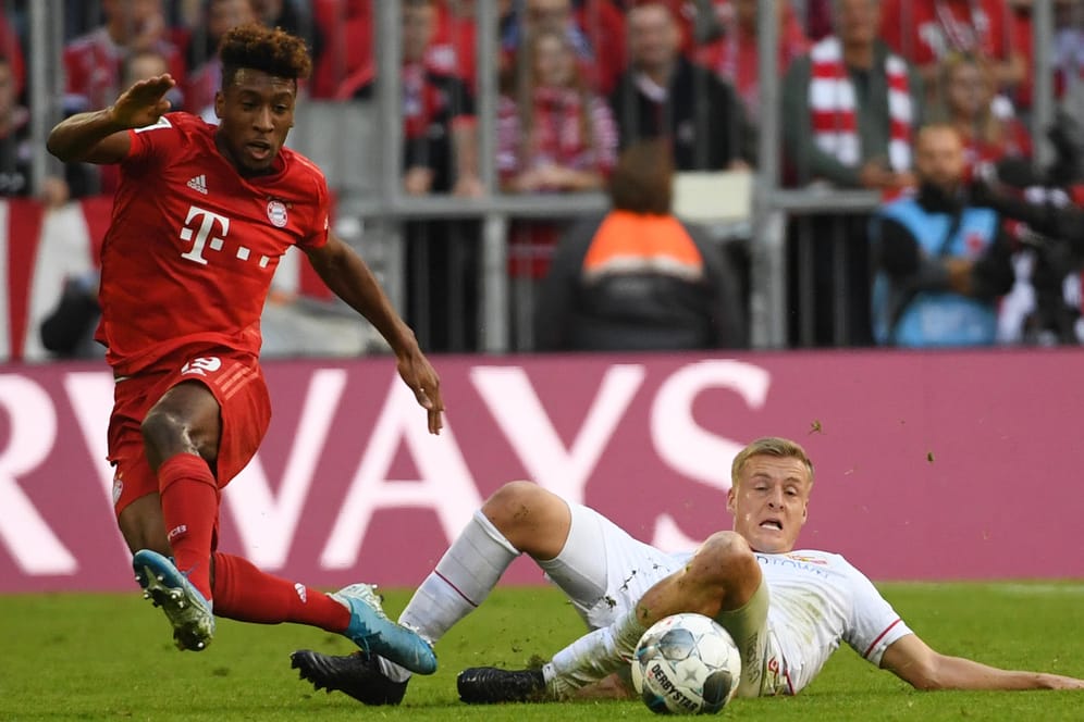 Soll einem Bericht von "Sky Sports" zufolge im Tausch für Sané zu City gehen: Bayern-Star Kingsley Coman (l.).
