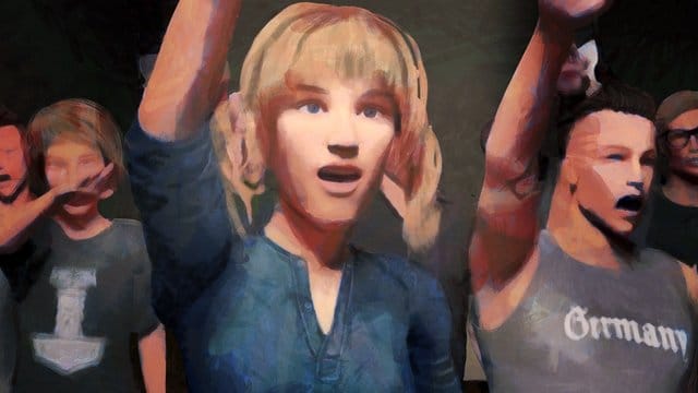 Elsas Schicksal ist mit dokumentarischen Szenen verwoben, in denen Rechte ebenso zu Wort kommen wie Aussteiger und Experten. Elsas Schicksal ist mit dokumentarischen Szenen verwoben, in denen Rechte ebenso zu Wort kommen wie Aussteiger und Experten.