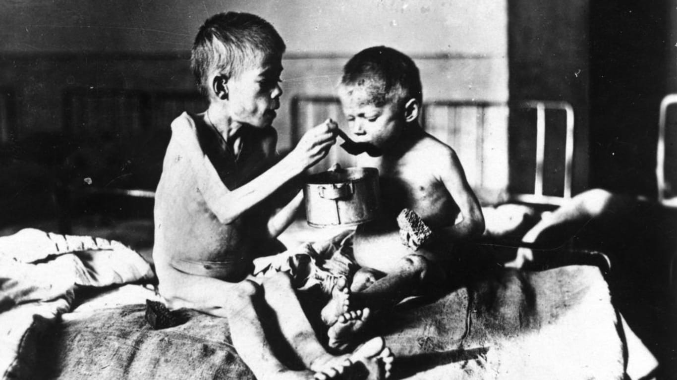 Hungersnot in Russland von 1921: Unterernährte Kinder erhielten auch durch Jebbs Organisation Hilfe.